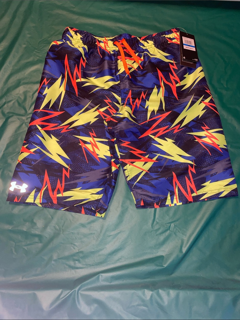 Under Armour Shorts with Yellow and Red Lightning Print